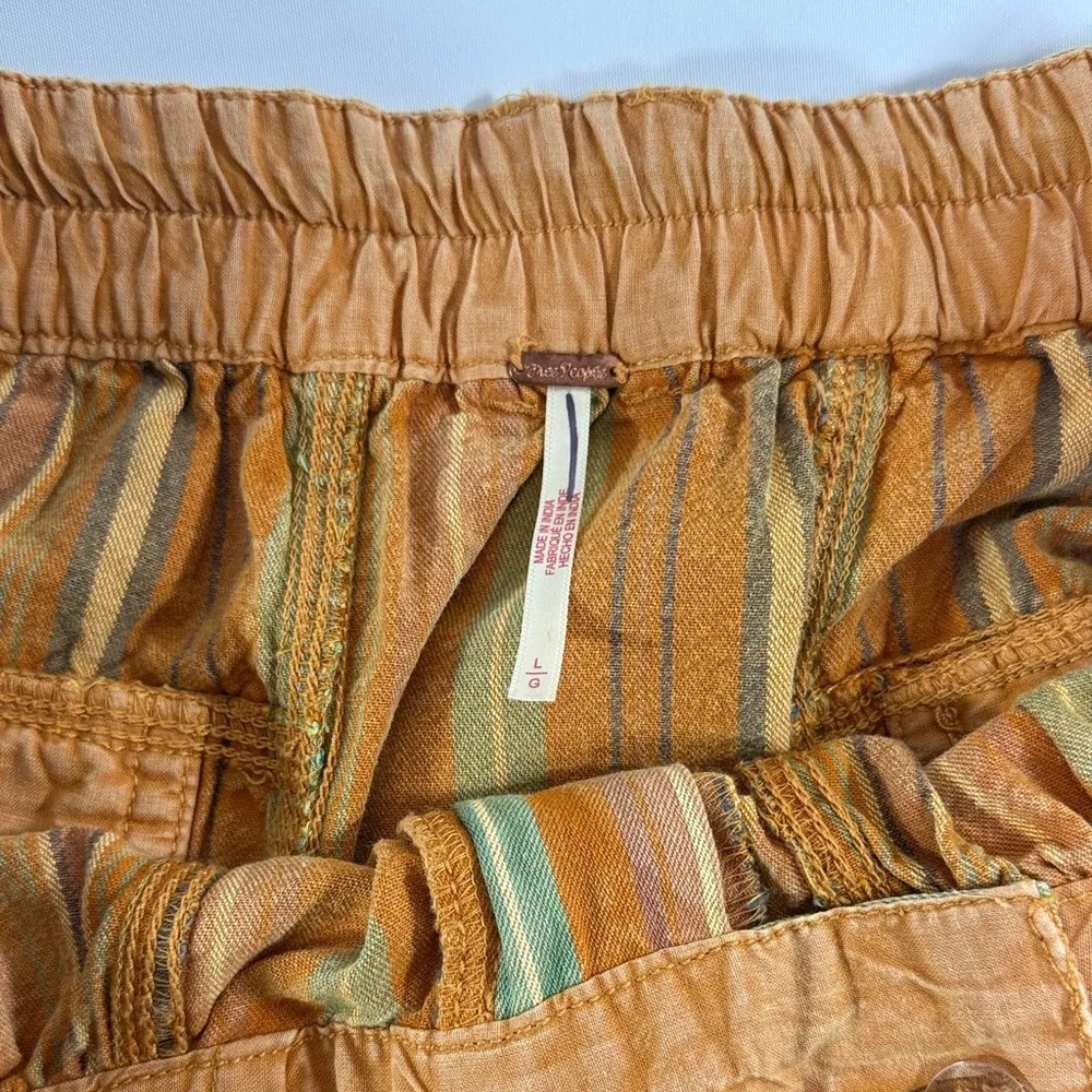 Free People RARE Multicolor Striped Women's Shorts Size L - Picture 2 of 6